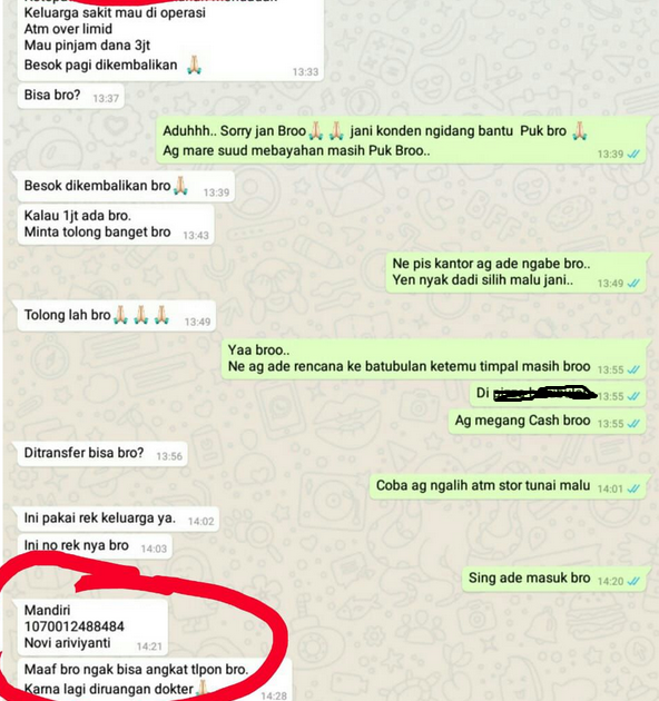 Penipuan Menggunakan Whatsapp Dengan Foto Profile Kita