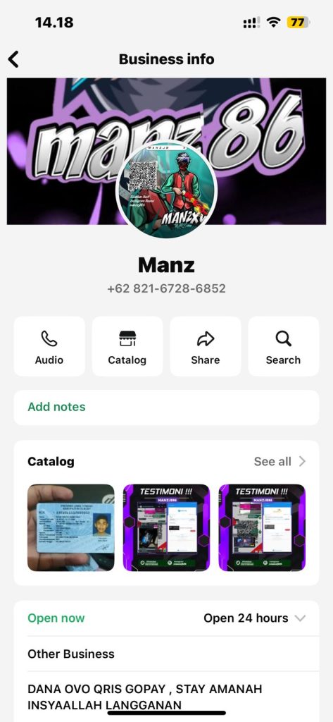 Penipuan Jual Beli Akun Free Fire Max!  dengan IG @manzb86 ,WA 082167286852 DANA 087890196016. Hati Hati Dengan Nomer itu